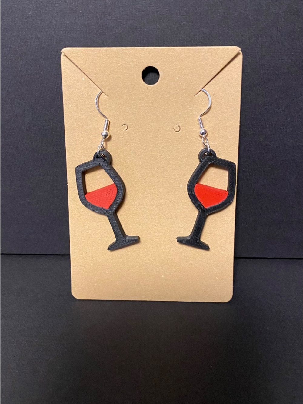 Wine Glass Red and Black Drop Earrings - Women Jewelry